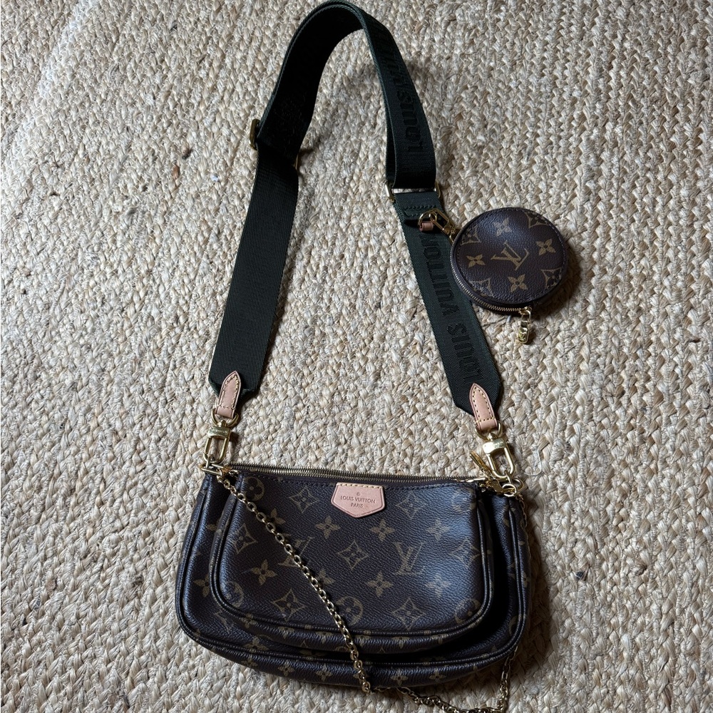Louis Vuitton Multi Pochette Monogram Crossbody Bag in khaki